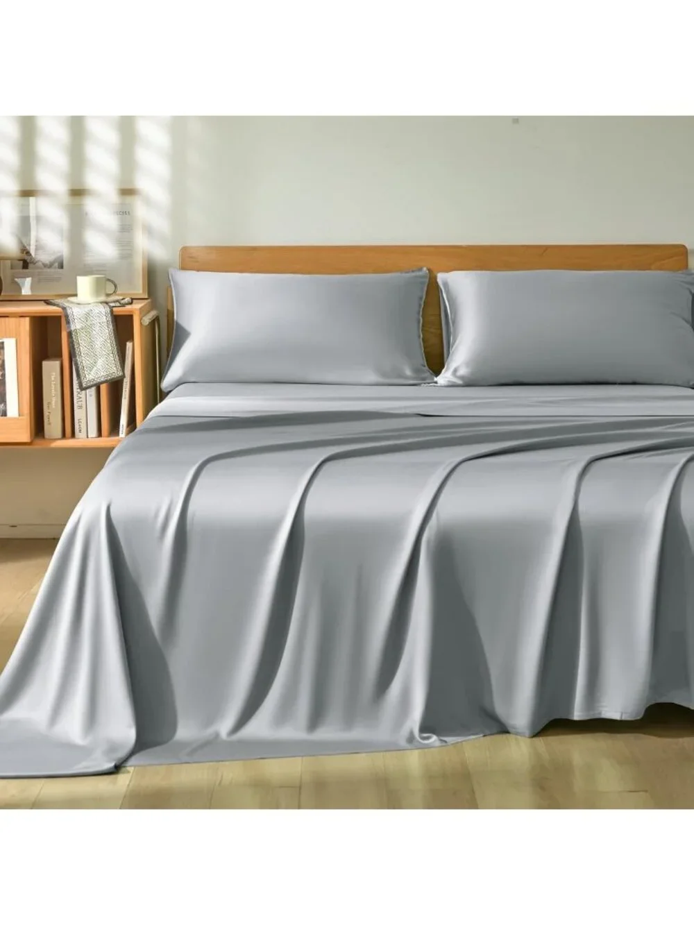Light Gray King Sheet Set 4pcs | 100% Bamboo Rayon, Deep Pocket, Cooling, Soft